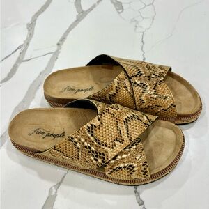 Free People Sidelines Footbed Sandals Snake